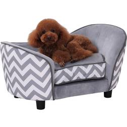 Pawhut Haustiersofa Hundecouch Hundesofa Hundebett Hundematte Katze Kissen gepolstert Holz Schaumstoff