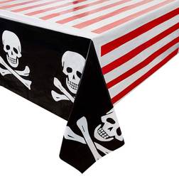 Juvale 3-Pack Plastic Rectangular Tablecloth Pirate Skull Party Table Covers 54" x 108" Multi N/A