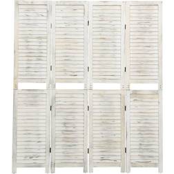 vidaXL 4-Panel Cream Room Divider