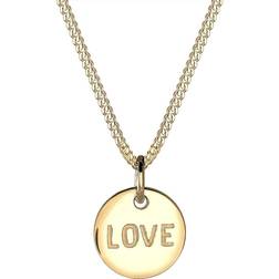 Elli Halskette Love-Schriftzug Liebe Wording 585 Gelbgold Premium Gold