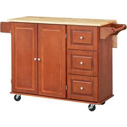 Buylateral 3-drawer Drop Leaf Kitchen Cart Trolley Table