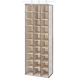 Whitmor 30 Section Hanging Beige Shoe Rack 16.5x48"