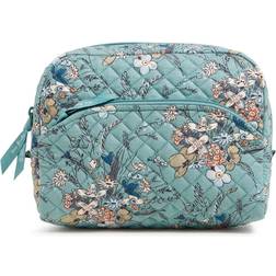 Vera Bradley Large Cosmetic Makeup Organizer Bag, Sunlit Garden Sage-Recycled Cotton