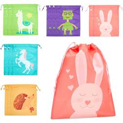 15 Pack Large Party Favors Drawstring Gift Bags for Kids Birthday 10 x 12 inches 5 Designs