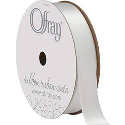 Offray Single Face Satin Ribbon 5/8"X18' in White MichaelsÂ White 8"