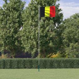 vidaXL Belgien flag og flagstang 6,23