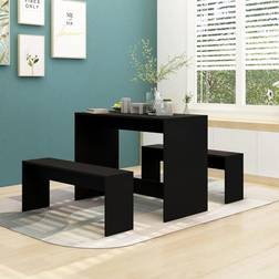 vidaXL black 3 Kitchen Dining Set