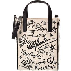 GOLDEN GOOSE California Mini Serigraph Top-Handle Bag WHITE/BLACK