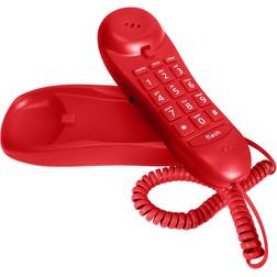 Slimline Red Colored Phone For Wall Or Desk With Memory