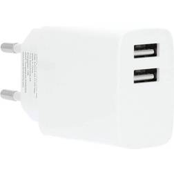 Gear Charger 220V 2xUSB-A 3.4A White USB-C 2.0 Cable 1m
