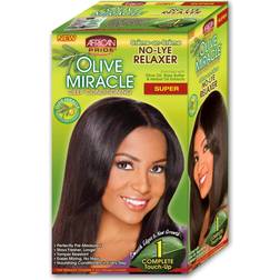 African Pride Olive Miracle Deep Conditioning No Lye Hair Relaxer Super Kit