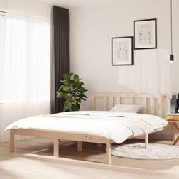 vidaXL brown, 140 Solid Wood Bed Frame Sängram