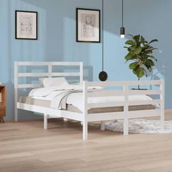 vidaXL white, 120 Pine Bed Frame Bed Sängram