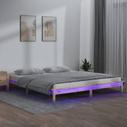 vidaXL brown, 140 Solid Bed Frame Sängram