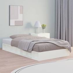 vidaXL white, 140 Solid Wood Bed Frame Sängram