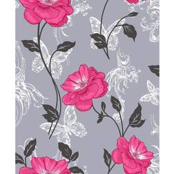 Fine Decor Millie Pink Floral Wallpaper