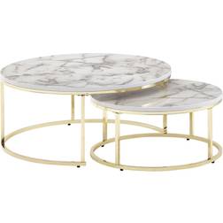 Wohnling WL6.508 White/Gold Couchtisch 80cm