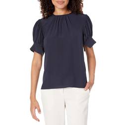 Rebecca Taylor Women's Short Sleeve CDC Blouse - Navy