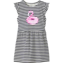 Name It Striped Flamingo Dress - Dark Sapphire