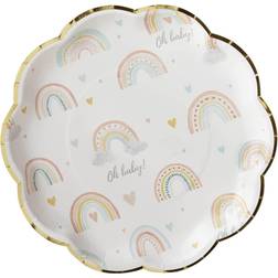 Kate Aspen Boho Rainbow Baby Shower Decorations, One Size, 9in Paper Plates