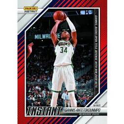 Panini America Giannis Antetokounmpo Milwaukee Bucks Fanatics Exclusive Parallel Instant Opens Title Defense with a Win Single