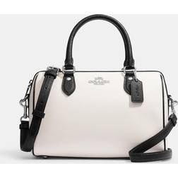 Coach Rowan Leather Satchel, Chalk/Black Multi