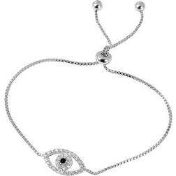 Adornia Evil Eye Bracelet - Silver/Transparent/Black