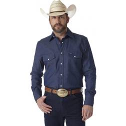 Wrangler MS70119 Dark Denim Snap Work Shirt