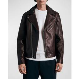 Rag & Bone Buzz Leather Jacket Burgundy