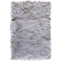 Super Area Rugs Silky Faux Fur Pink, Blue, Green, Gray, Beige, White, Black, Silver 96x120"