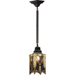Meyda Tiffany 49124 5.5"Sq Cottage Mission Mini Pendant Lamp