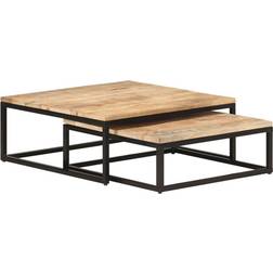vidaXL Wooden Nesting Table 26.8x27.6" 2