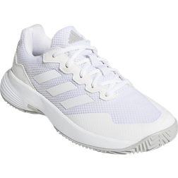 Adidas Women's GameCourt Tennis Shoe, White/White/Grey