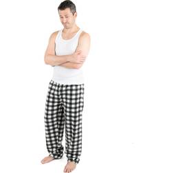 Leveret Men's Multi Colored Plaid Fleece Pajama Pants in Black/White Plaid Lord & Taylor