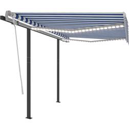 vidaXL Manual Retractable Awning with led 3.5x2.5