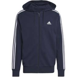 Adidas Essentials French Terry 3-stripes Full-zip Sweat-jacka Herrar Mörkblå