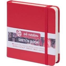 Talens Art Creation Sketchbook Red 12x12cm 140g 80 sheets