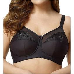 Elila Embroidered Microfiber Wire-Free Bra Black