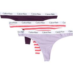Calvin Klein Women's Carousel Logo Thong 3-pack - Purple Assorted
