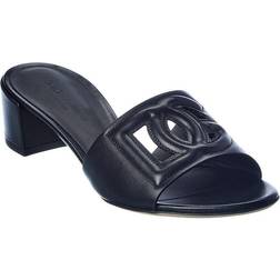 Dolce & Gabbana DG cutout leather sandals black