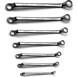 Deep Offset Double Box Wrench to 1 in, SAE, 7-Piece with Heavy Duty Canvas Pouch Open-Ended Spanner