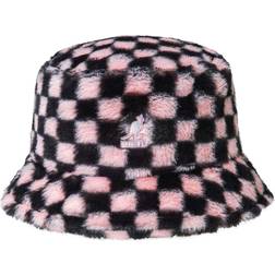 Kangol Faux Fur Bucket Pepto Check/XL