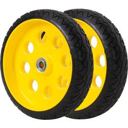 Cosco 10-inch Low Profile Replacement Wheels for Hand Trucks Flat-Free Yellow 2 Pack