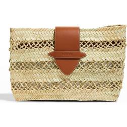 Poolside Cannes Straw Clutch Natural Tan