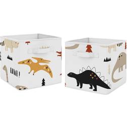 Sweet Jojo Designs Mod Dino Foldable Fabric Storage Cube Bins