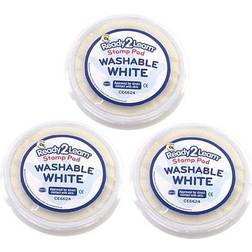 Center Enterprises CE-6624-3 Jumbo Circ Washable Stamp Pad White 3 Each