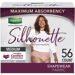 Depend Silhouette Adult Incontinence and Postpartum Underwear for Women, Medium 32–42" Waist, Maximum