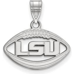 LogoArt Unisex Louisiana State University Football Pendant Silver