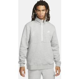 Nike Men's Sportswear Club Half-Zip Pullover Jacket Dark Grey Heather/White/White