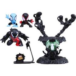 Marvel Stunt Squad Spider-Man and Miles Morales vs. Venom Villain Knockdown Playset